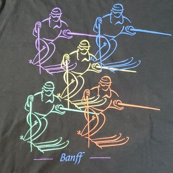 Vintage 80s Banff Canada‎ Mountain Memories Single Stitched T-Shirt Large - Picture 2 of 5